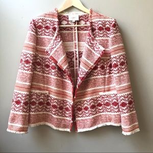 ❤️❤️ Ann Taylor Loft Fringe Tweed Blazer Jacket 14
